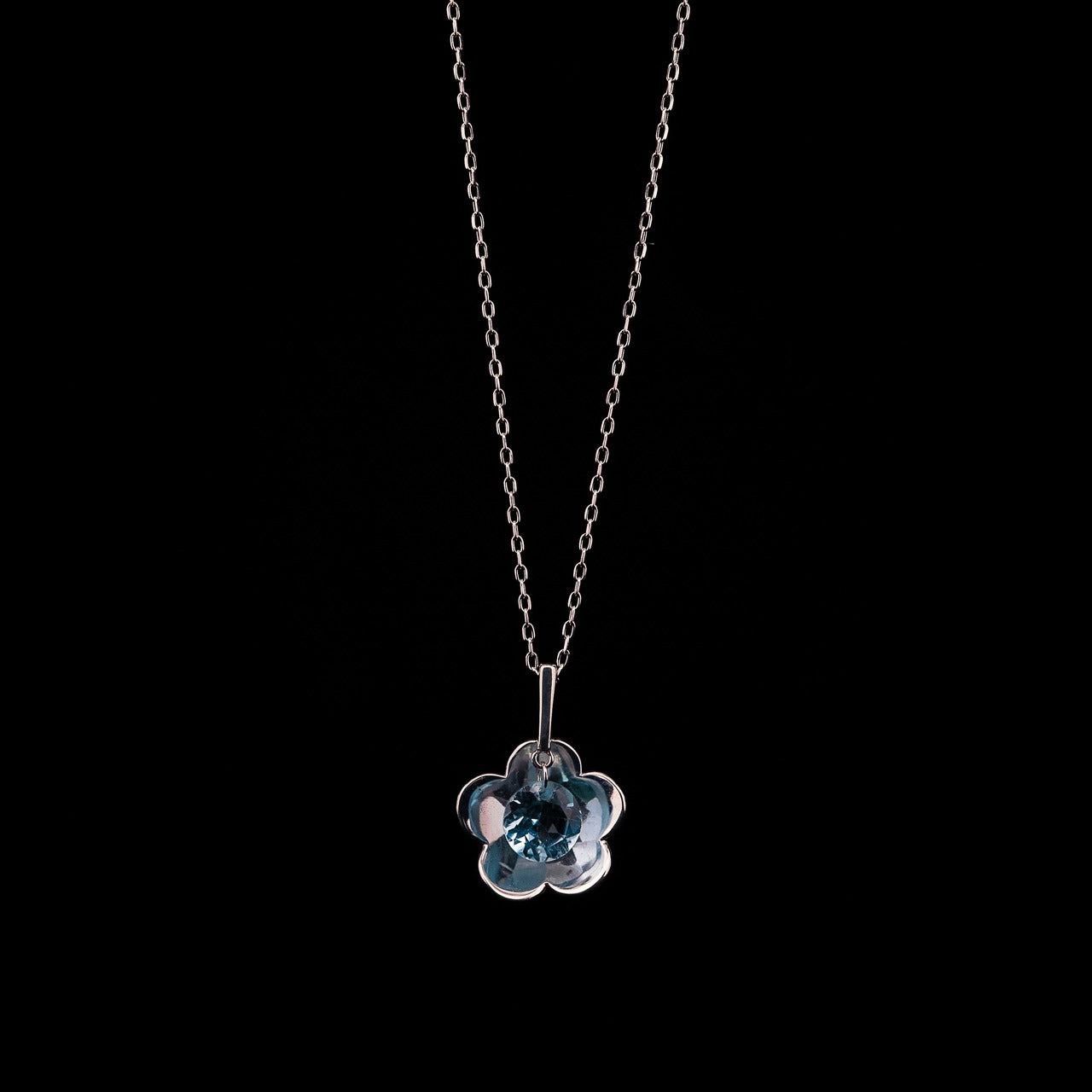 Gold Flower Blue Topaz