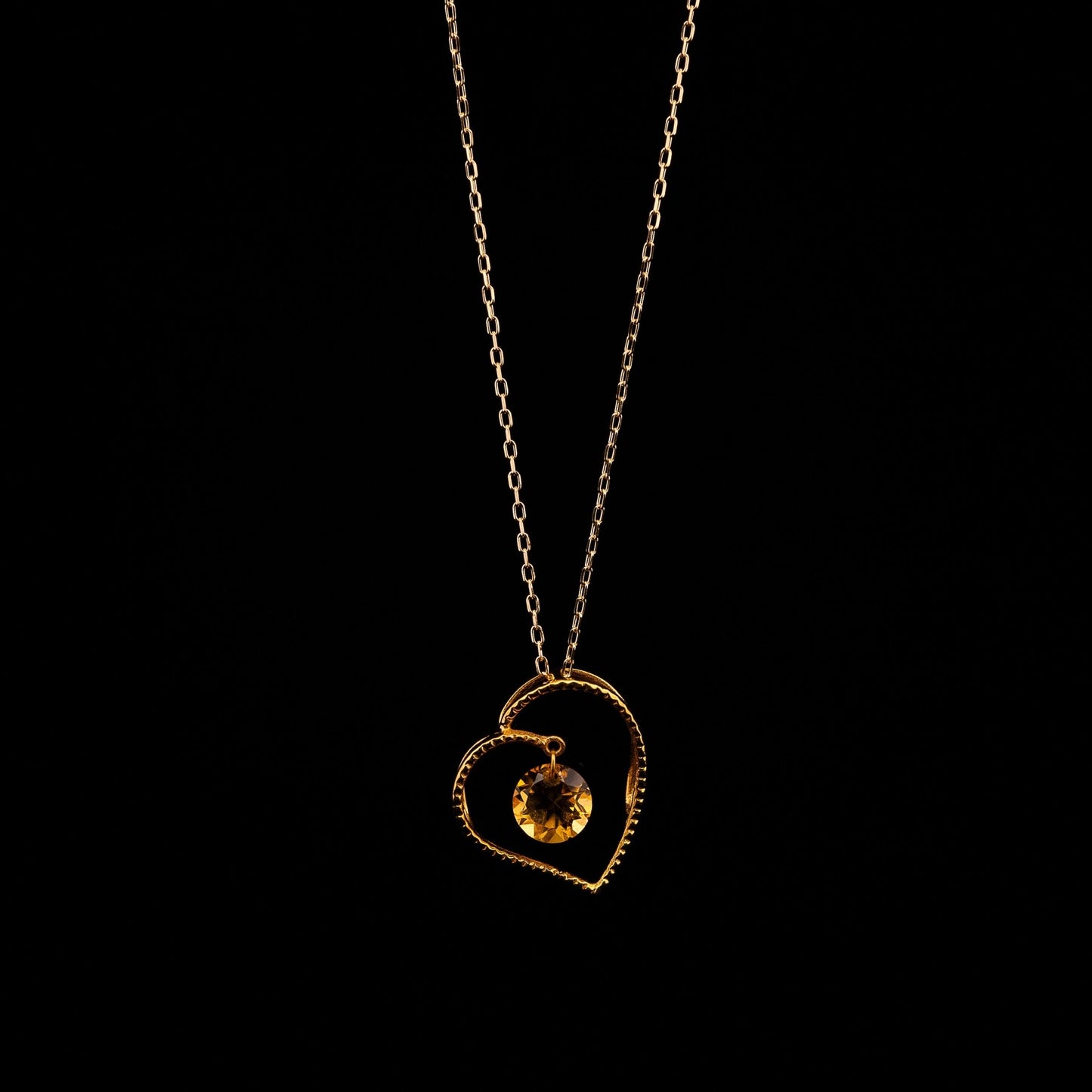 ゴールド ハートサークル シトリン - obj - jewelry