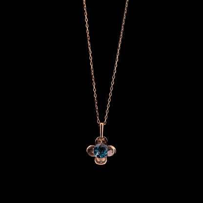 Pink Gold Flower Blue Topaz