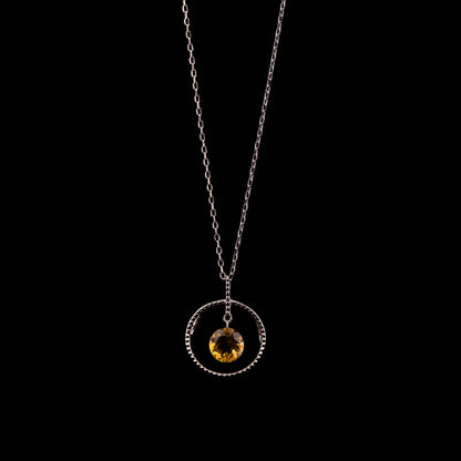 White Gold Circle Citrine