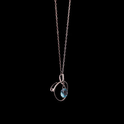 White Gold Circle Blue Topaz