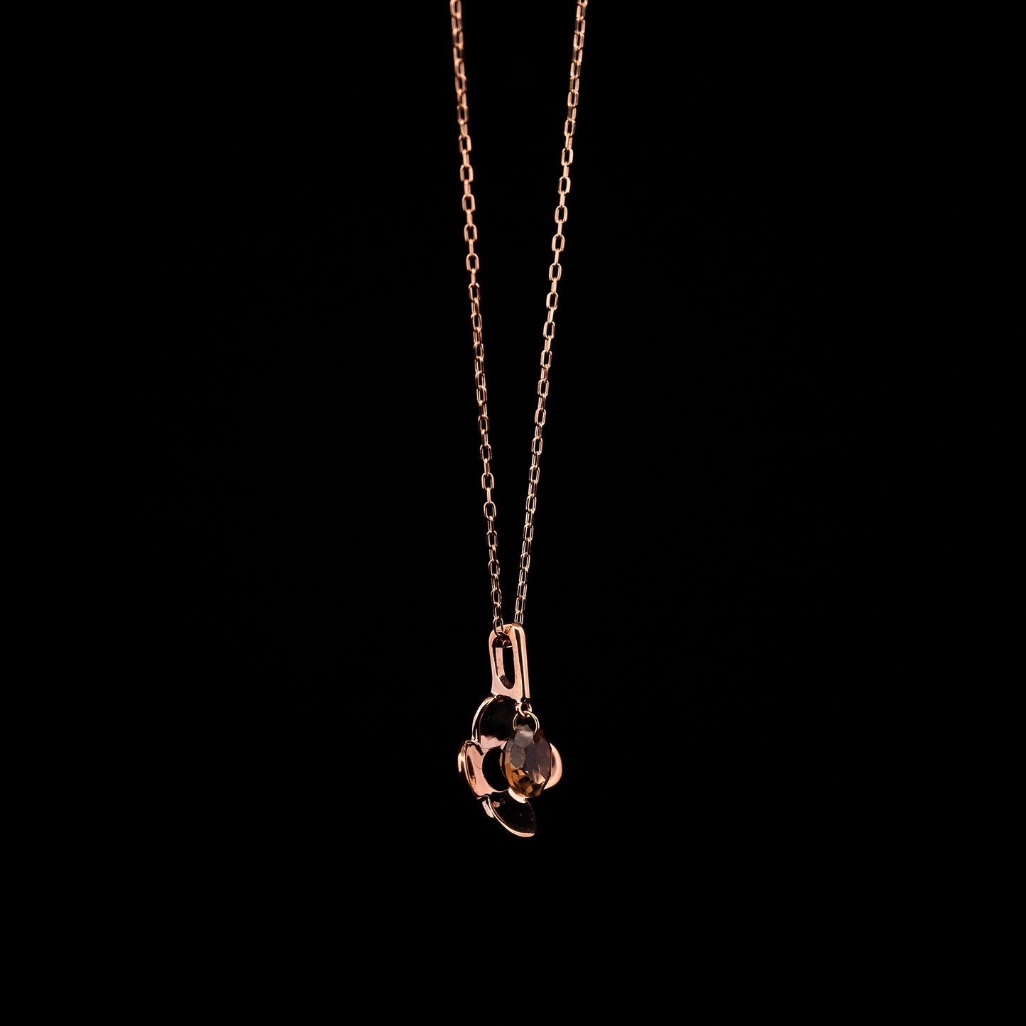 Pink Gold Flower Smoky Quartz