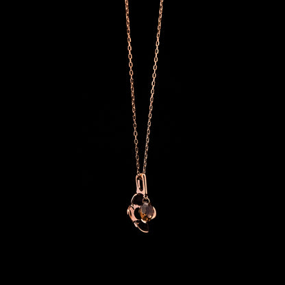 Pink Gold Flower Smoky Quartz