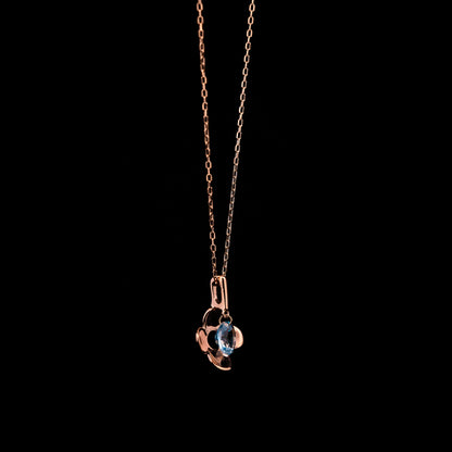 Pink Gold Flower Blue Topaz