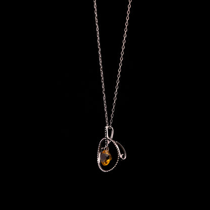 White Gold Circle Citrine