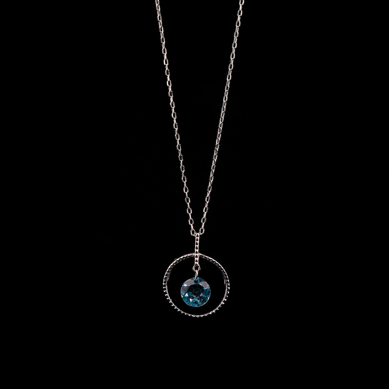 Gold Circle Blue Topaz