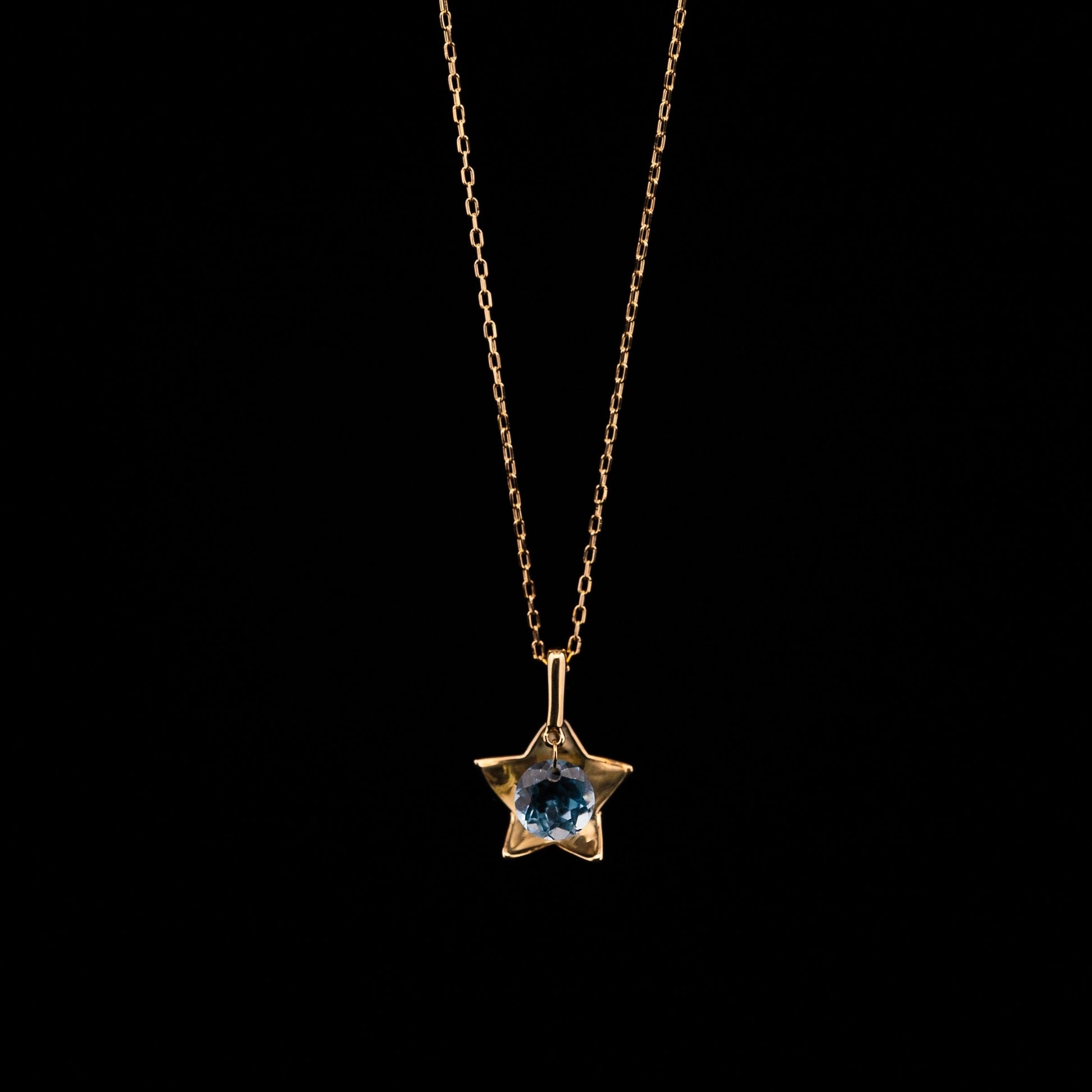 ゴールド スター ブルートパーズ - obj - jewelry