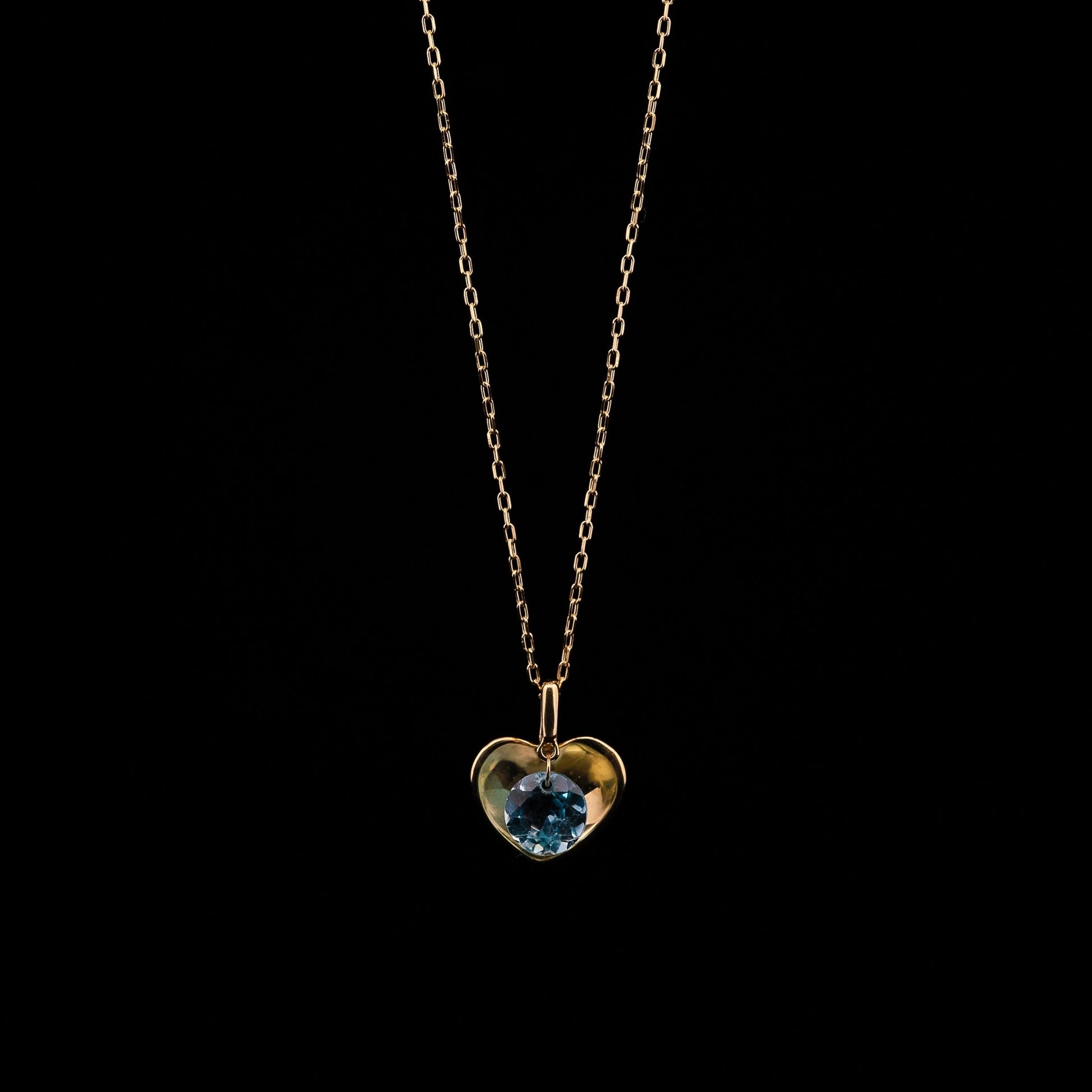 ゴールド ハート ブルートパーズ - obj - jewelry