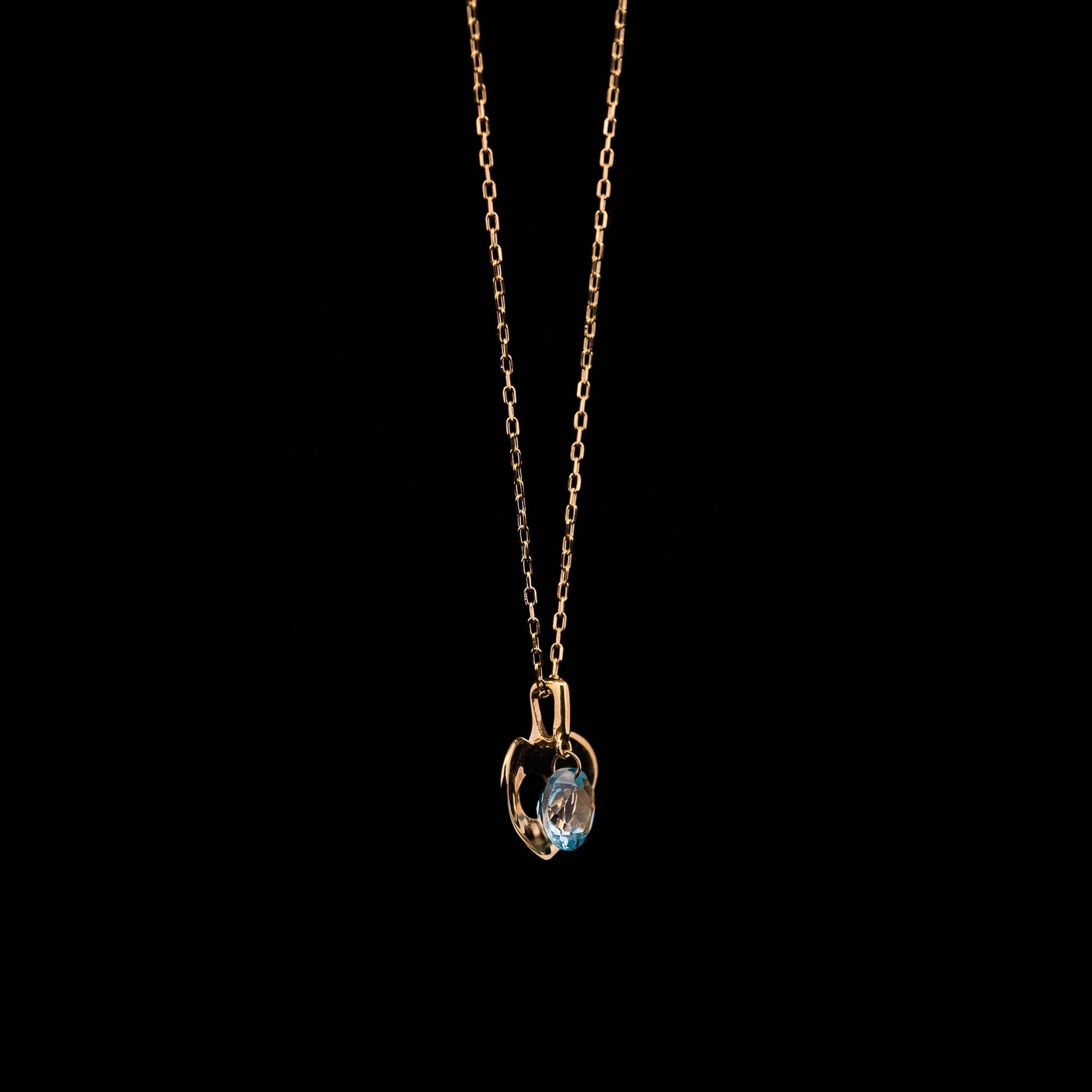 ゴールド ハート ブルートパーズ - obj - jewelry