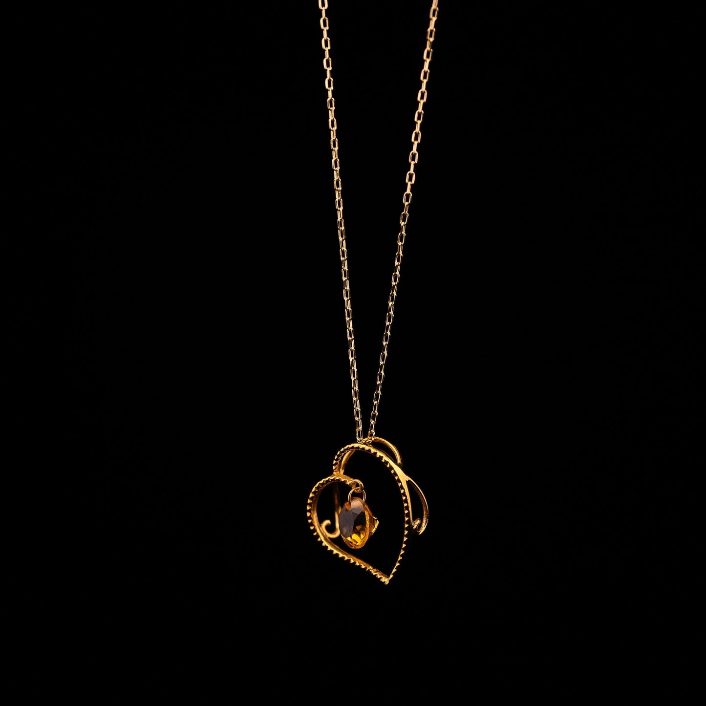 ゴールド ハートサークル シトリン - obj - jewelry