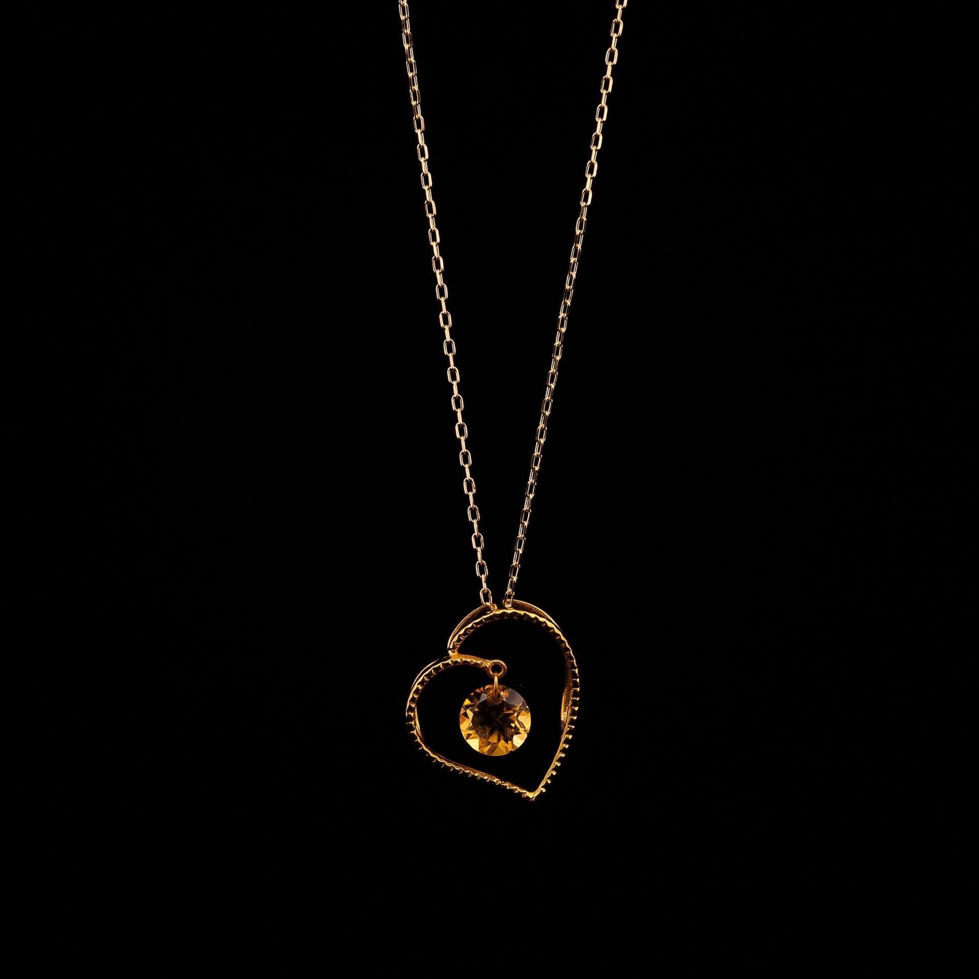 ゴールド ハートサークル シトリン - obj - jewelry