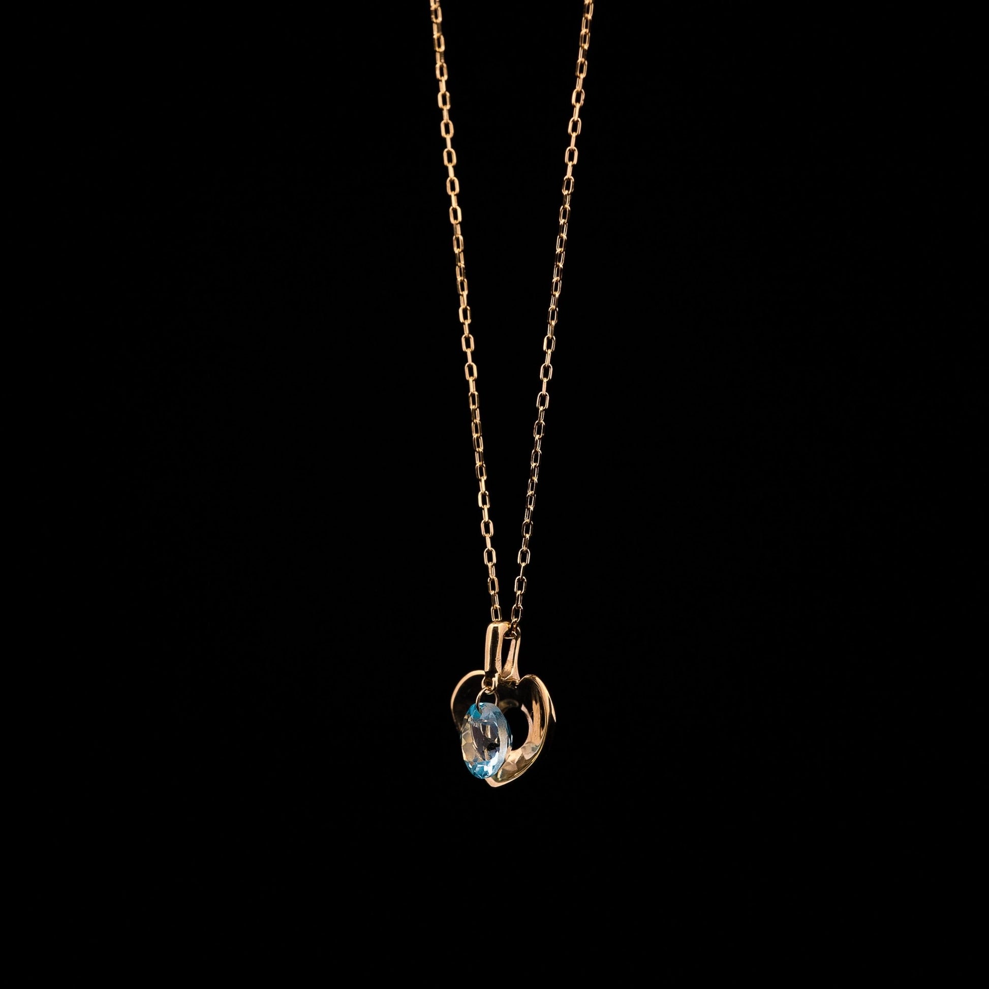 ゴールド ハート ブルートパーズ - obj - jewelry